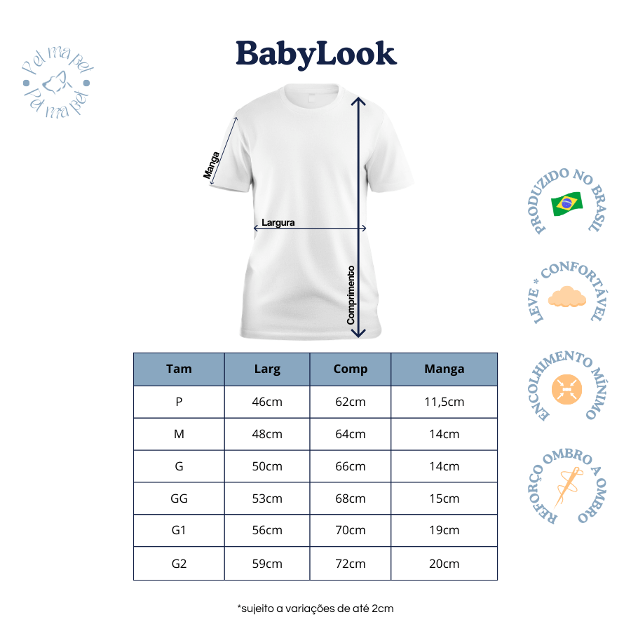 Babylook - Bordado Foto Pet