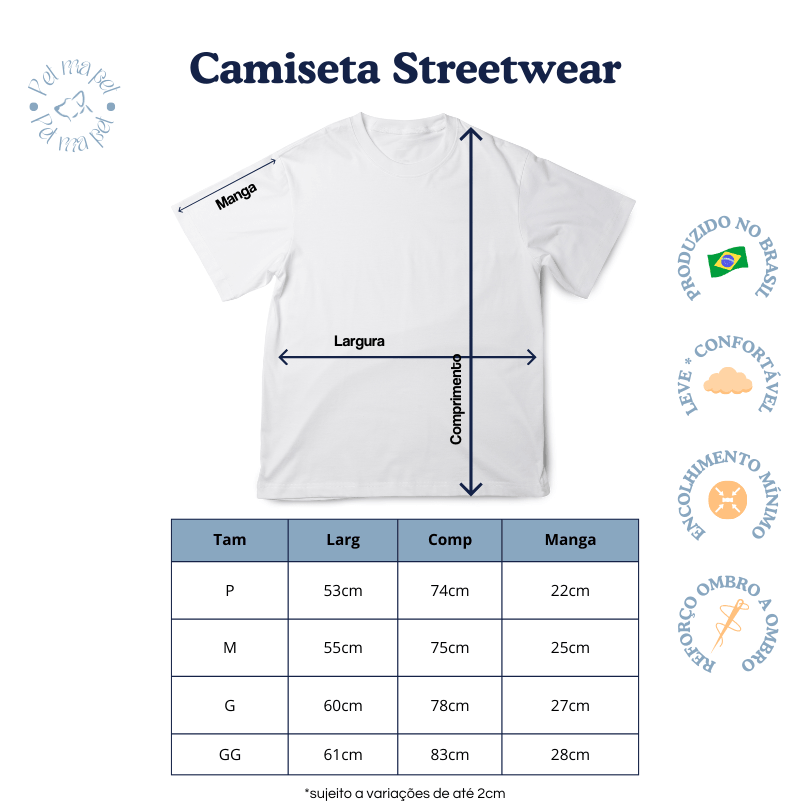 Camiseta Streetwear - Bordado Foto Pet