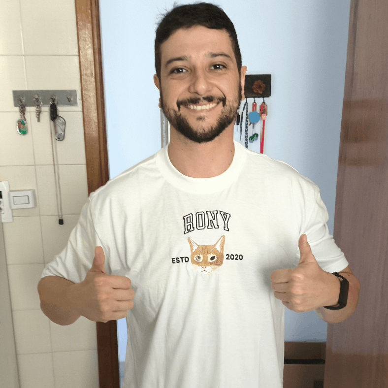 Camiseta Streetwear - Bordado Foto Pet