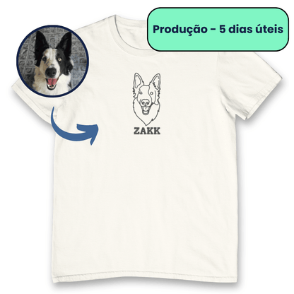 Camiseta Unissex - Bordado Pet em Linhas
