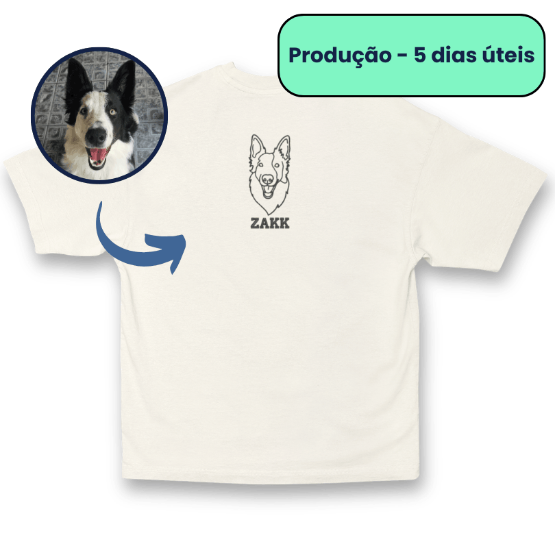 Camiseta Streetwear - Bordado Pet em Linhas