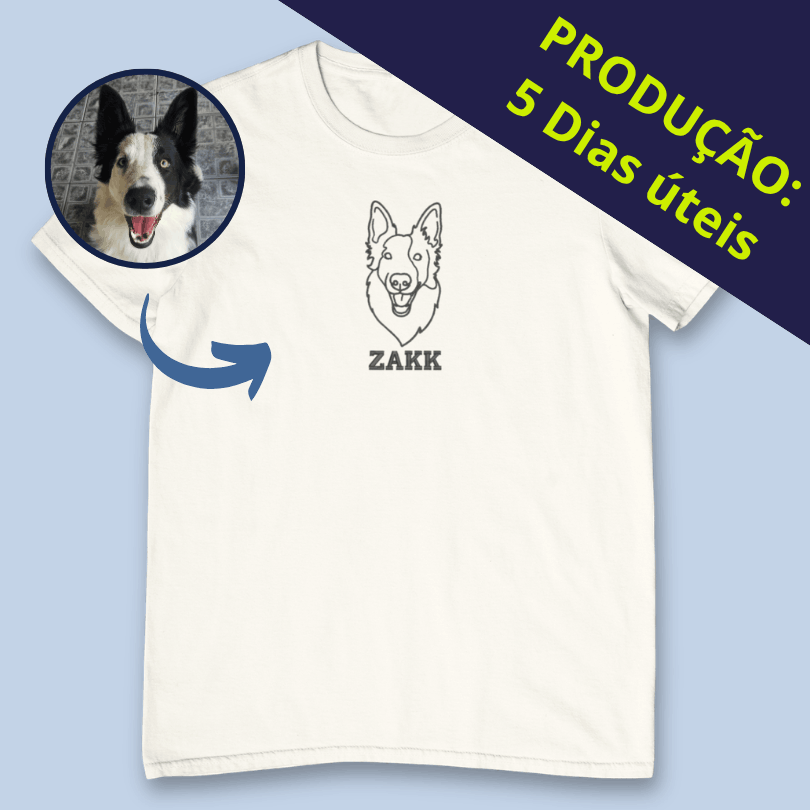 Camiseta Unissex - Bordado Pet em Linhas