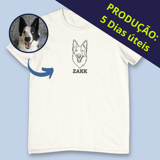 Camiseta Unissex - Bordado Pet em Linhas
